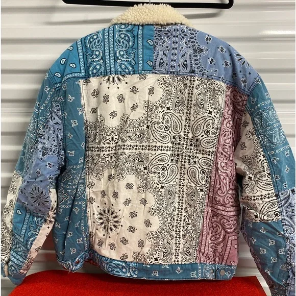 MNML Bandana Sherpa Trucker Jacket XXL